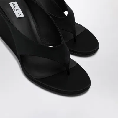 Alaïa Alaia Black Thong Mule With Wedge Women In Black
