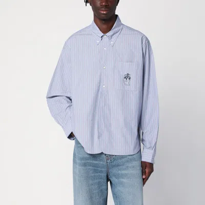 Brain Dead X Brooks Brothers Striped Long-sleeved Shirt In Blue