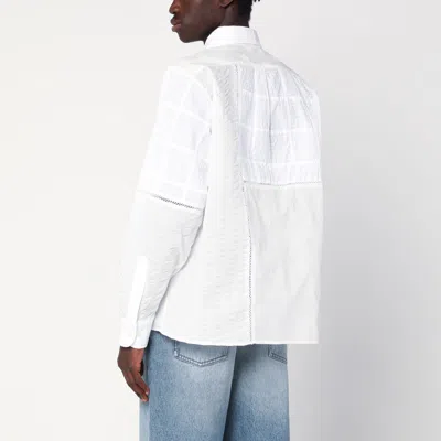 Brain Dead X Brooks Brothers Logo Embroidered Long-sleeved Shirt In White