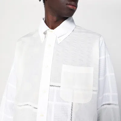 Brain Dead X Brooks Brothers Logo Embroidered Long-sleeved Shirt In White
