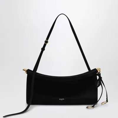 Shop Alaïa Le Click East West Medium Bag Black In Nubuck