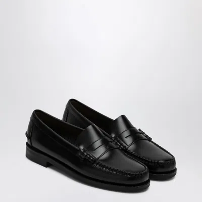 Sebago Round Toe Slip-on Moccasins With Cut-out Upper Design In Black