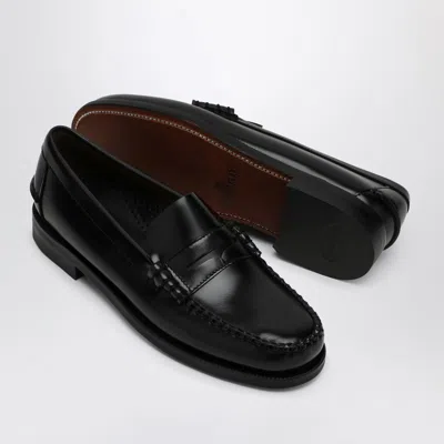 Sebago Round Toe Slip-on Moccasins With Cut-out Upper Design In Black
