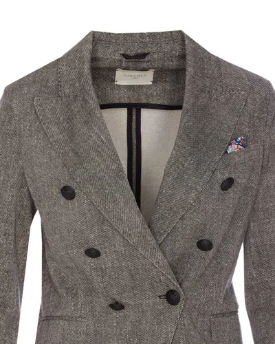 Circolo 1901 Double Breasted Buttons Closure Jacket In Gray