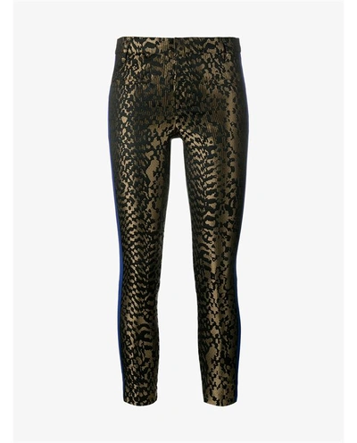 Haider Ackermann Silk And Leather Skinny Printed Trousers