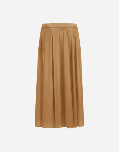 Herno Elasticated-waistband Maxi Skirt In Brown