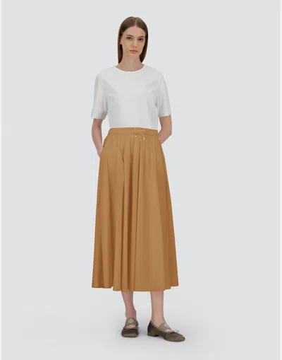 Herno Elasticated-waistband Maxi Skirt In Brown