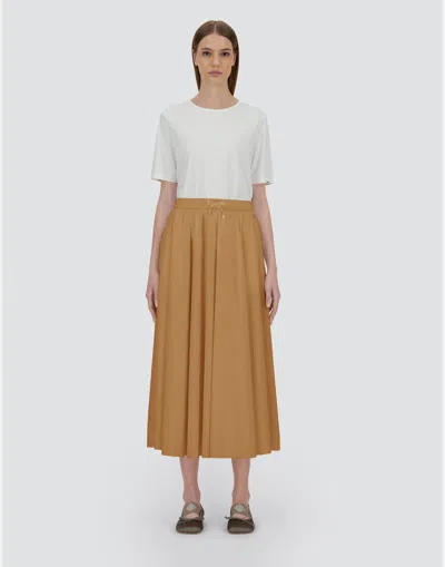 Herno Elasticated-waistband Maxi Skirt In Brown