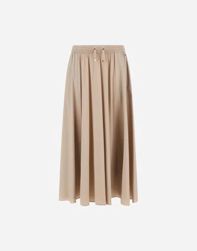 Herno Pleated Nylon Skirt In Chantilly