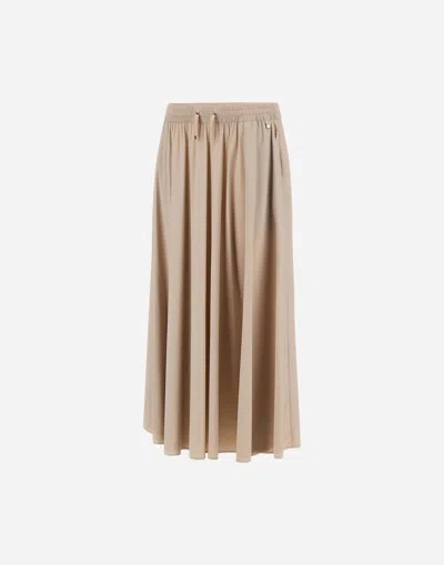 Herno Pleated Nylon Skirt In Chantilly