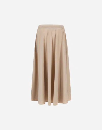 Herno Pleated Nylon Skirt In Chantilly