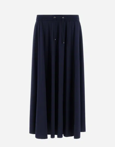 Herno Pleated Nylon Skirt In Blue