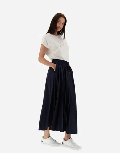 Herno Pleated Nylon Skirt In Blue