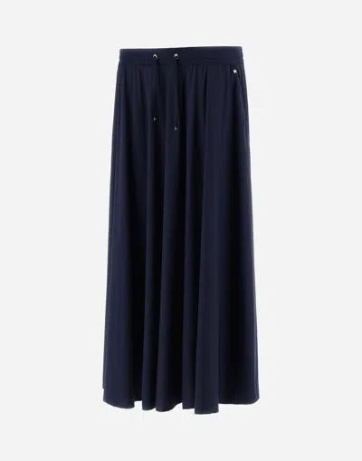Herno Pleated Nylon Skirt In Blue
