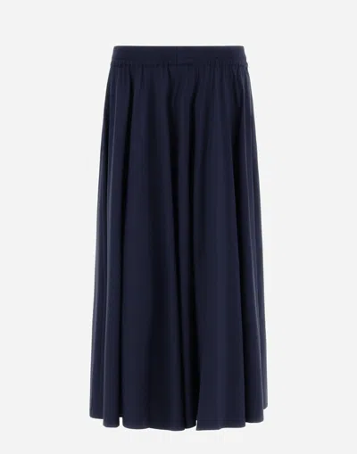 Herno Pleated Nylon Skirt In Blue