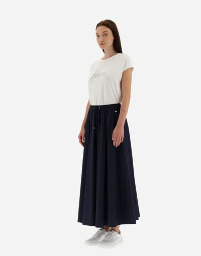 Herno Pleated Nylon Skirt In Blue