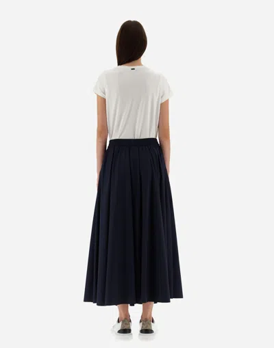 Herno Pleated Nylon Skirt In Blue