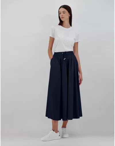 Herno Pleated Nylon Skirt In Blue