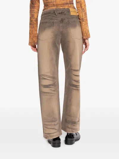 Misbhv Logo-patch Jeans In Brown