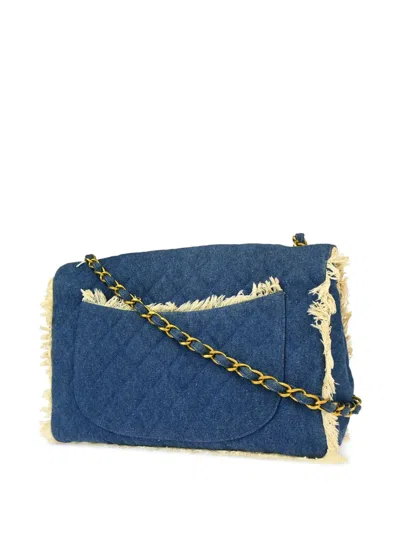Pre-owned Chanel 1992 Cc Shoulder Bag In Blue