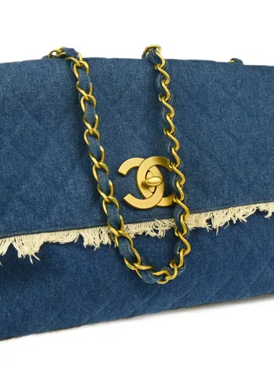 Pre-owned Chanel 1992 Cc Shoulder Bag In Blue