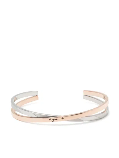 Agnès B. Logo Couple Bracelet In Pink