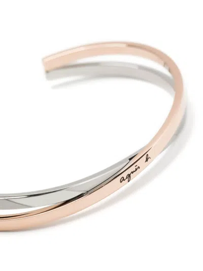 Agnès B. Logo Couple Bracelet In Pink