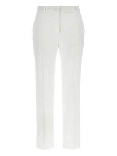 Max Mara Stretch Satin Trousers In White
