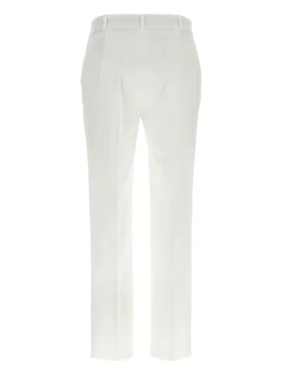 Max Mara Stretch Satin Trousers In White