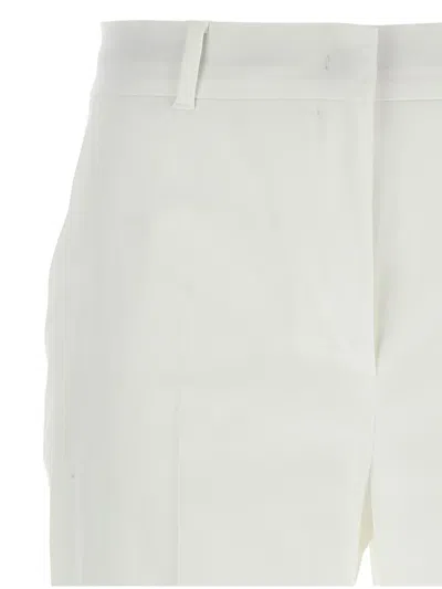 Max Mara Stretch Satin Trousers In White