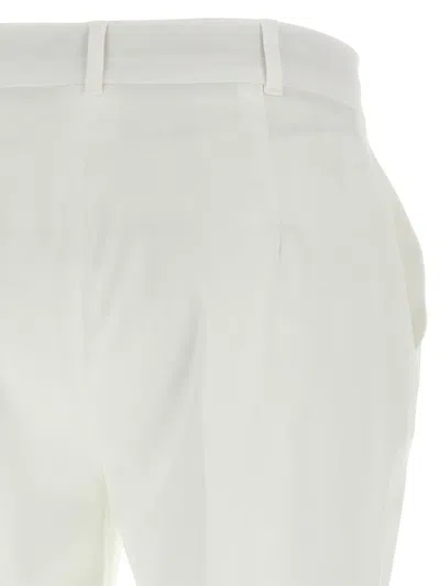 Max Mara Stretch Satin Trousers In White