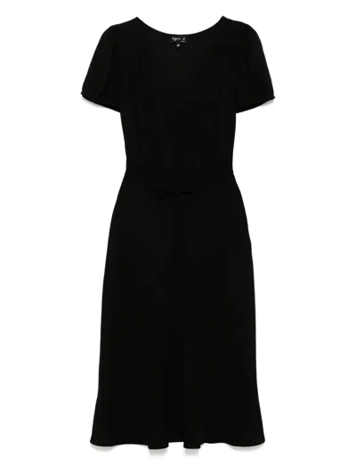 Agnès B. Crepe Pommier Dress In Black