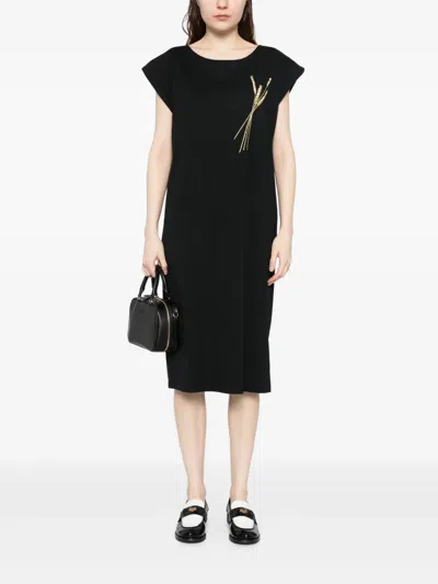 Agnès B. Embroidered Dress In Black
