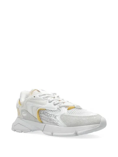 Lacoste Round Toe Sneakers In White