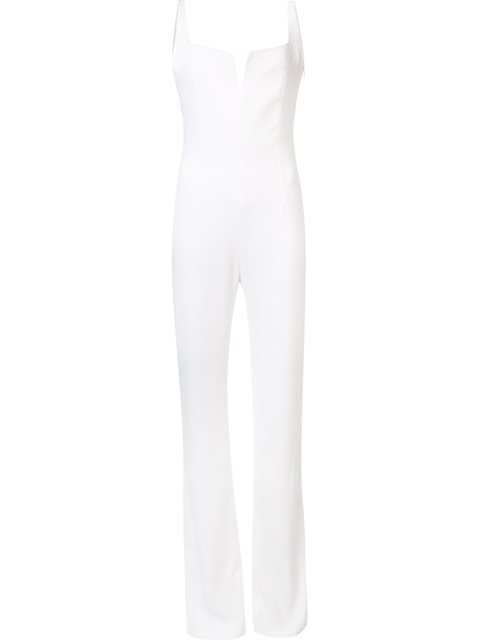 Galvan Corset-ribbed Crepe Jumpsuit In White | ModeSens