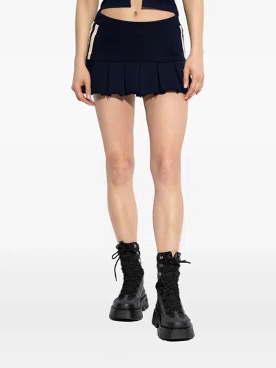 Misbhv Navy Varsity Pleated Miniskirt
