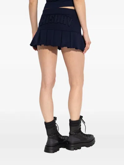 Misbhv Navy Varsity Pleated Miniskirt