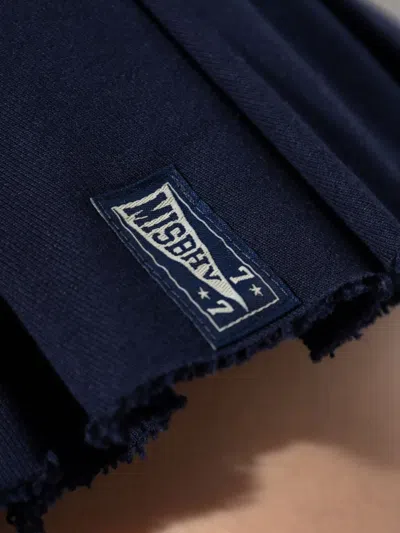 Misbhv Navy Varsity Pleated Miniskirt
