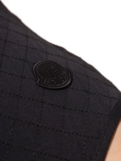 Moncler Diamond Quilted Nylon Swimsuit In Black
