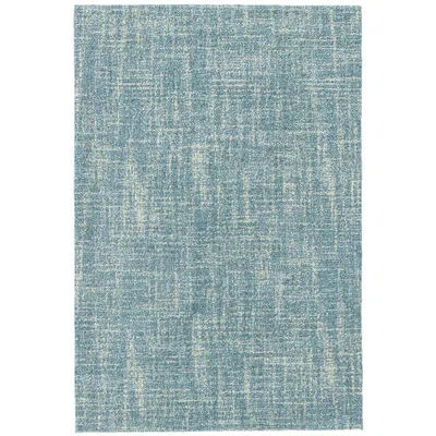 The Company Store Crosshatch Hand Hooked Wool Rug In Aegean Blue