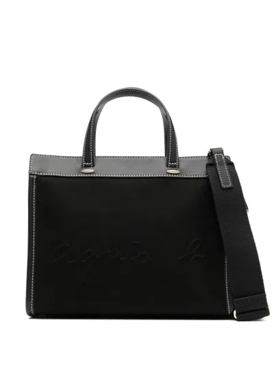 Agnès B. Canvas 2-way Tote Bag In Black