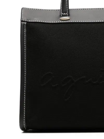 Agnès B. Canvas 2-way Tote Bag In Black