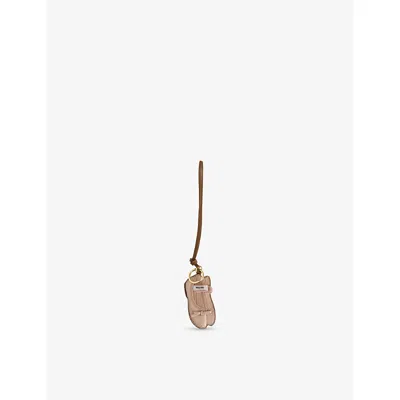 Miu Miu Womens Ballet Flat Pendant Leather Keyring Ninfea In Ninfea