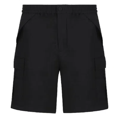 Burberry Logo Patch Straight-leg Shorts In Black