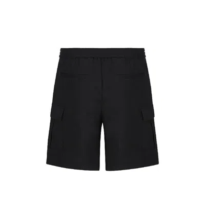 Burberry Logo Patch Straight-leg Shorts In Black