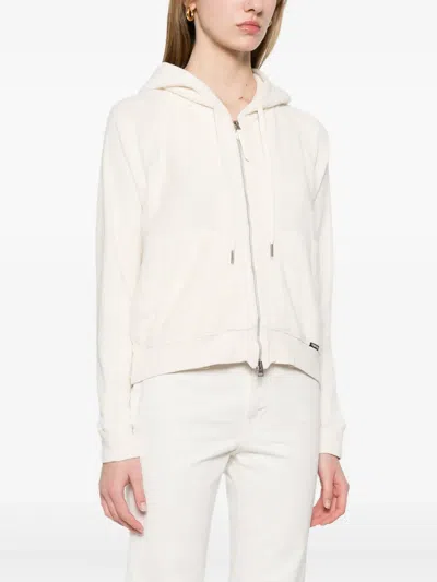 Tom Ford Towelling Zip Hoodie In Neutral