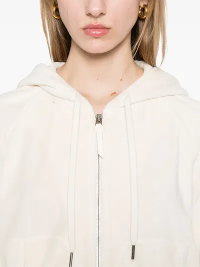 Tom Ford Towelling Zip Hoodie In Neutral