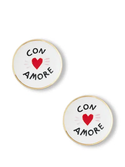 Bitossi Home Amore Plates (set Of Two) In White