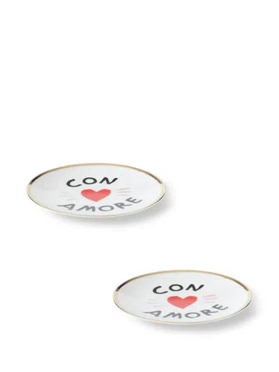 Bitossi Home Amore Plates (set Of Two) In White