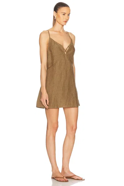 Deiji Studios Tie Front Dress In Pine Check